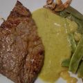 El cooksnap de Amparo&Ari cuando hizo Filetes de ternera con judías y salsa de mostaza.