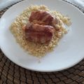 Nora Vesztergom Cooksnap-ja, amikor elkészítette a(z) Sajtal sonkával töltött karaj baconbe tekerve receptet.