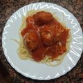 El cooksnap de Ari Rodriguez cuando hizo Espaguetis con albóndigas.