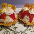 El cooksnap de Salmo cuando hizo Canastas de plátano con arroz y huevo de codorniz (Arroz cubana).