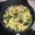 El cooksnap de reich87 cuando hizo Arroz con pollo y brócoli.