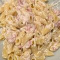 il Dan quando ha preparato Penne rigate con ricotta e Prosciutto cotto