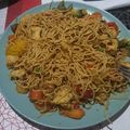 El cooksnap de Belffter Game cuando hizo Fideos chinos con gambas y pollo en Airfryer Cosori Dual Blaze.