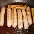 El cooksnap de MaryGlory cuando hizo Salchichas al vino blanco.