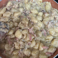 El cooksnap de Alejandro Zamacola Perea cuando hizo Gnocchi con salsa de queso gorgonzola, pera, bacon y nueces.