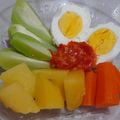 Cooksnap dari Dhenov's Kitchen untuk resep Kukus Waluh Kentang Wortel Telur & Sambal