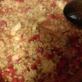 El cooksnap de Mery cuando hizo Arroz caldoso con langostinos y pez espada.