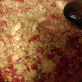 El cooksnap de Mery cuando hizo Arroz caldoso con langostinos y pez espada.