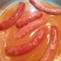 El cooksnap de Teresa Fernández cuando hizo Salchichas al Cabrales.