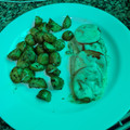 El cooksnap de Graciela Chaver cuando hizo Papas noisette con filet de merluza al horno.