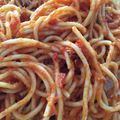El cooksnap de Elena cuando hizo Espagueti a la napolitana.
