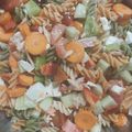 El cooksnap de Ari Rodriguez cuando hizo Ensalada de macarrones con queso de Burgos.