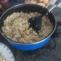 El cooksnap de Claudia cuando hizo Risotto de arroz largo con champiñones.