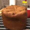 SzSzilvia Cooksnap-ja, amikor elkészítette a(z) Kakaó csíkos mazsolás kalács kenyérsütőben receptet.