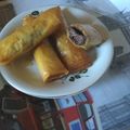Cooksnap από ιωαννα μαμουχα στη συνταγή Φλογέρες με σοκολάτα, τριμμένο αμύγδαλο και σιρόπι καραμέλας