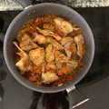 El cooksnap de Merry Pérez cuando hizo Conejo en salsa de verduras y vino.