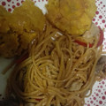 El cooksnap de Dora Ocampo cuando hizo Espaguetis con verduras, solomillo de cerdo, salsa de soja y miel.