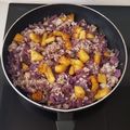 El cooksnap de María cuando hizo Lombarda con arroz, piña y almendras.