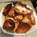 El cooksnap de Deby Love cuando hizo Torta Frita Dulce (con forma de torsal).