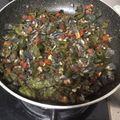 El cooksnap de Claudia Rojas cuando hizo Cuitlacoche con chile poblano.