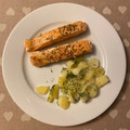 El cooksnap de Ernesto cuando hizo Salmón a la plancha con patatas al alioli.