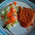 El cooksnap de Angeles Martínez cuando hizo Chuletas de cerdo en salsa de mango.