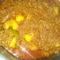 Muskaan Kashif's cooksnap of when they made Qeema Alu.