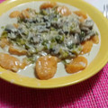 El cooksnap de Lu Roch cuando hizo Ñoquis de calabaza con salsa de verdeo.