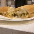 El cooksnap de Carlos Torres cuando hizo Bocadillo de pescado, pimientos y berenjena frita.