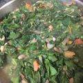 El cooksnap de Mónica Chávez cuando hizo Espinacas con frijoles.