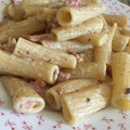 El cooksnap de Raquel Cano cuando hizo Salsa carbonara estilo tagliatella.