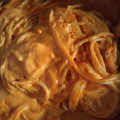 El cooksnap de DafneMu cuando hizo Spaghetti con queso y chile morrón.