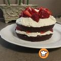 Cooksnap από mary em στη συνταγή Κέικ σοκολάτας με κρέμα τυριού και φρέσκες φράουλες
