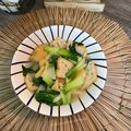 Cooksnap Salina Jalaludin semasa beliau membuat Sawi Rebus Bersama Tauhu Sutera (Tofu).