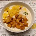 El cooksnap de Néstor Marrero cuando hizo Sopa crema de cebolla y papa.