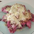 El cooksnap de Aixa Rabazza cuando hizo Ñoquis de remolacha.