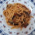 El cooksnap de Carles Teixidó cuando hizo Spaghetti con berenjenas.