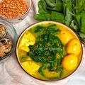 Cooksnap dari Fey_Pawonmungil untuk resep Bobor Bayam Tahu Kuning & Puyuh