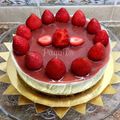 El cooksnap de Paquila74 cuando hizo Tarta de queso con confitura de fresa 🍓 y galleta integral de avena.