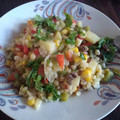 El cooksnap de paula olivares cuando hizo Guiso de mote con verduras y carne.