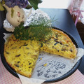 El cooksnap de Zaida TC @alquimiasfood cuando hizo Quiche de calabacín, puerros y jamón.