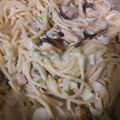 Rózsáné Fózer Éva Cooksnap-ja, amikor elkészítette a(z) Chilei kék kagylós - garnélás - fehérboros spagetti receptet.