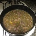 El cooksnap de Alex cuando hizo Riñones de cerdo en salsa de cebolla morada y almendras.