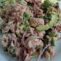 El cooksnap de Cindi Q cuando hizo Ceviche de salmón y cebolla morada.