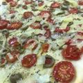 El cooksnap de carlos cuando hizo Focaccia de tomate cherry, olivas negras y romero.