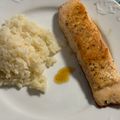 Cooksnap de Vinicius Silva quando cozinhou Salmão grelhado com arroz branco e puré de batata.