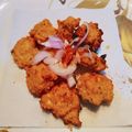 Resham Kaur का कुकस्नैप जब उन्होंने चना दाल भजिया और धनिया लहसुन की चटनी (chana dal bhajiya aur lehsun ki chutney recipe in Hindi) बनाया था।