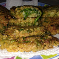 El cooksnap de Graciela Luu Britos cuando hizo Buñuelos de lechuga, cebolla y queso parmesano.