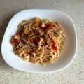 El cooksnap de Ainoa Doñas cuando hizo Noodles de arroz con pimientos y pollo.