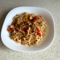 El cooksnap de Ainoa Doñas cuando hizo Noodles de arroz con pimientos y pollo.